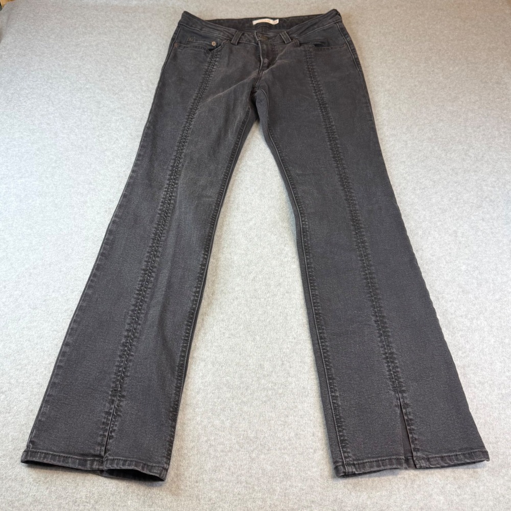 Levis Superlow Boot Seam Front Jeans Black Wash Low Rise Size 29